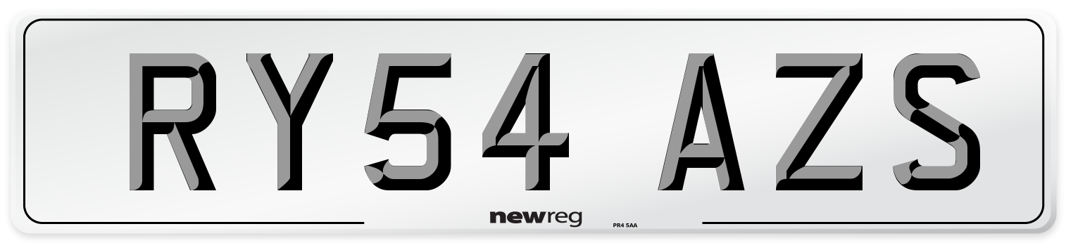RY54 AZS Number Plate from New Reg